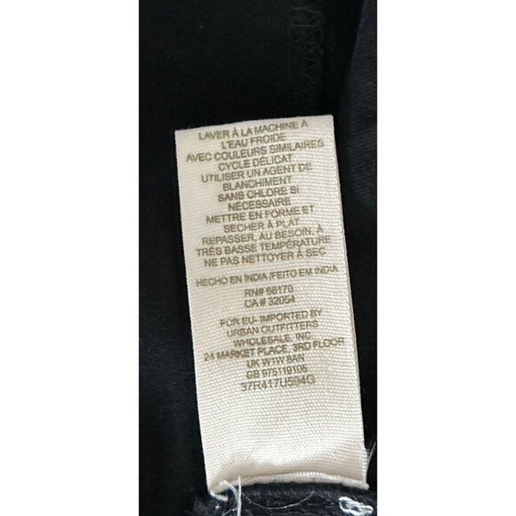 Free People Embroidered Top Blouse Cotton Spandex Peplum Lace Black - Picture 7 of 8